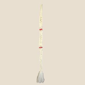 Unbranded Macrame Plant Hanger Cream Wood Bead Accent Boho Home Decor Long